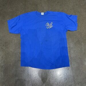 Gildan Shirt Mens 2XL Blue SUR Customs Collisions Flames Auto Body Graphic Tee
